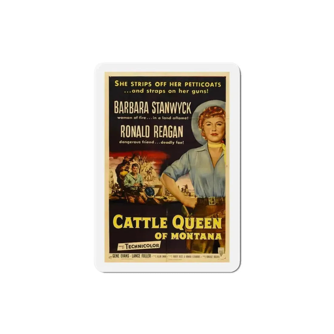 Cattle Queen of Montana 1954 Movie Poster Refrigerator Magnet - The Sticker Space