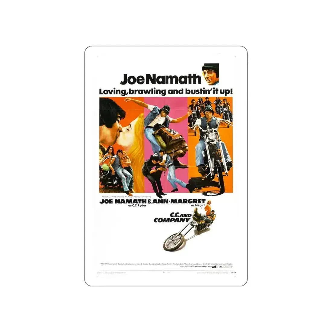 CC AND COMPANY 1970 Movie Poster STICKER Vinyl Die-Cut Decal - The Sticker Space