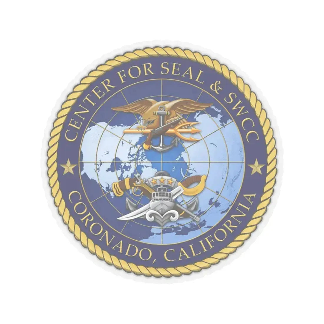Center for SEAL and SWCC (U.S. Navy) STICKER Vinyl Kiss-Cut Decal 6 Inch Transparent - The Sticker Space