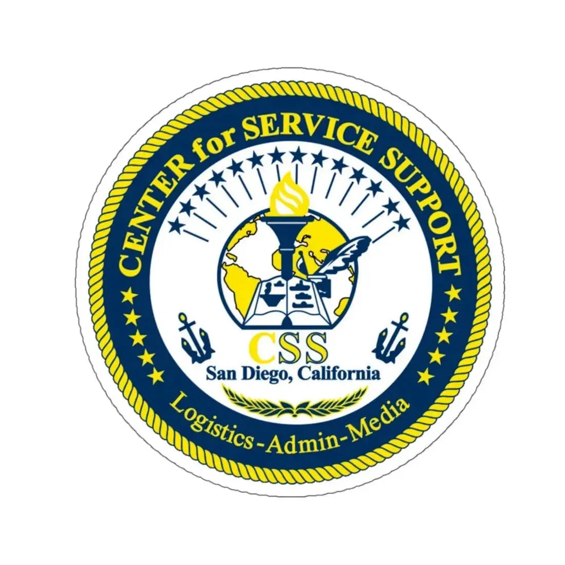 Center for Service Support San DiegoCA CSS (U.S. Navy) STICKER Vinyl Kiss-Cut Decal 6 Inch White - The Sticker Space