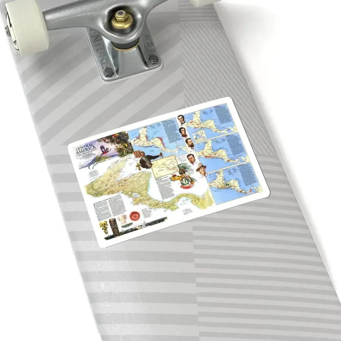 Central America Past and Present (1986) (Map) STICKER Vinyl Kiss-Cut Decal - The Sticker Space