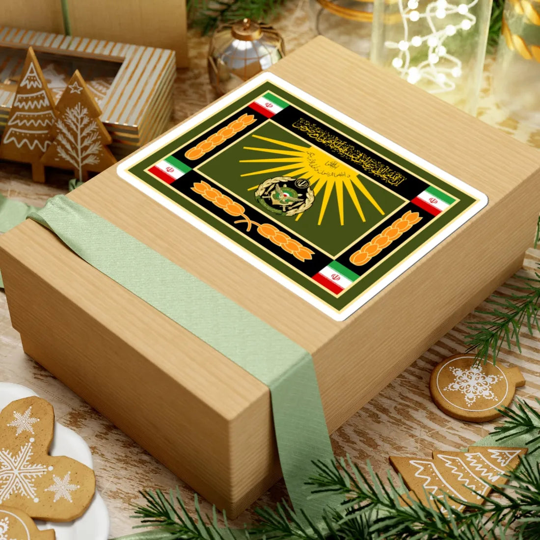 Ceremonial flag of the Islamic Republic of Iran Army (Iran) STICKER Vinyl Kiss-Cut Decal - The Sticker Space