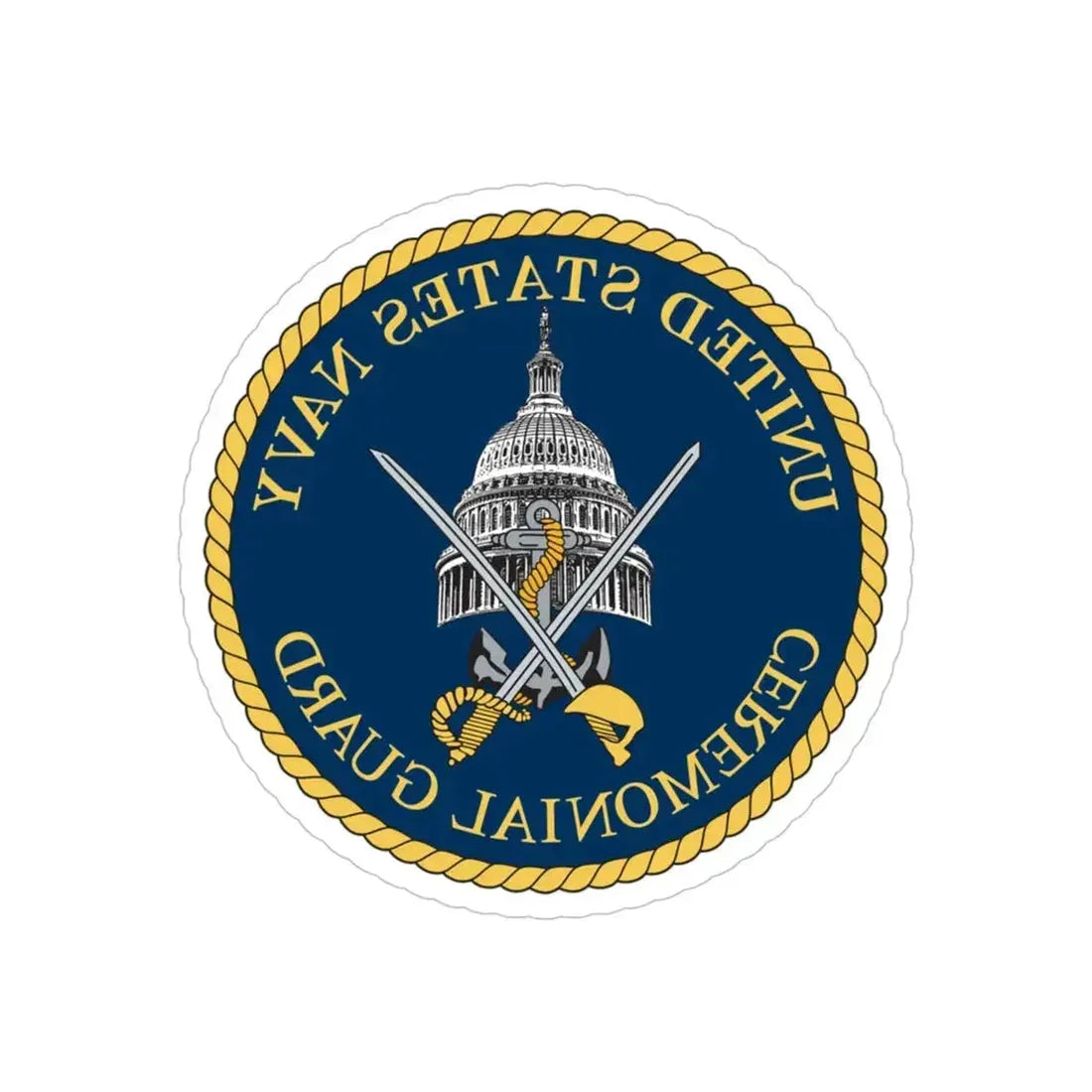 Ceremonial Guard (U.S. Navy) REVERSE PRINT Transparent Die-Cut STICKER - The Sticker Space