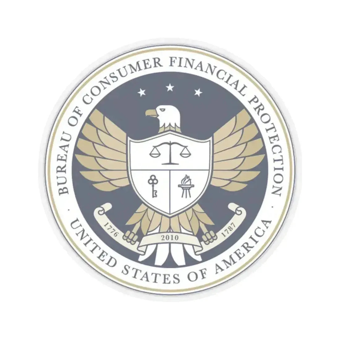 CFPB seal - STICKER Vinyl Kiss-Cut Decal 6 Inch Transparent - The Sticker Space