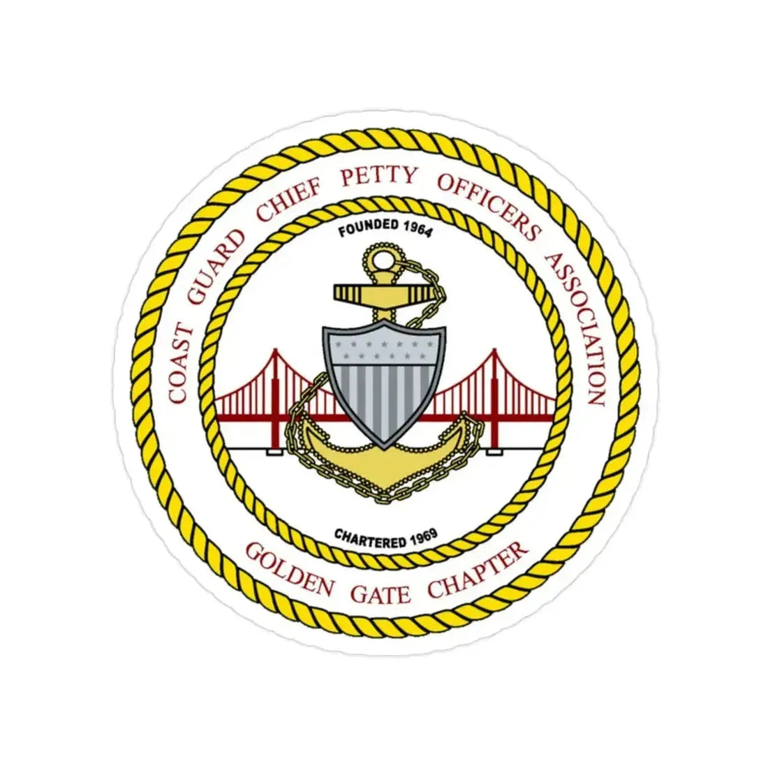 CG CPOA Golden Gate Chapter (U.S. Coast Guard) Transparent STICKER Die-Cut Vinyl Decal - The Sticker Space