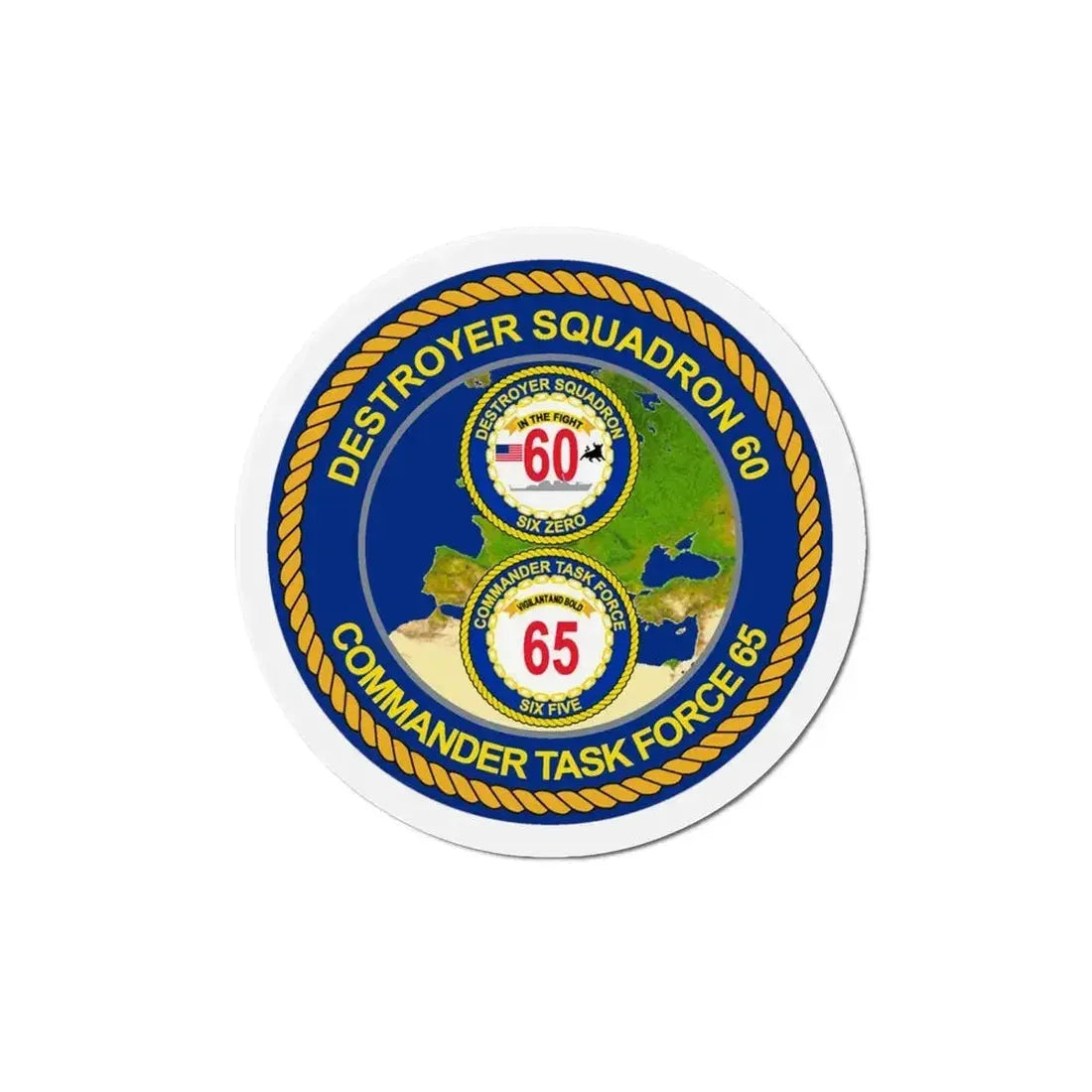 CGLO DESRON 60 CTF 65 Destroyer Squadron 60 and Command Task Force 65 Rota Spain (U.S. Navy) Refrigerator Magnet - The Sticker Space