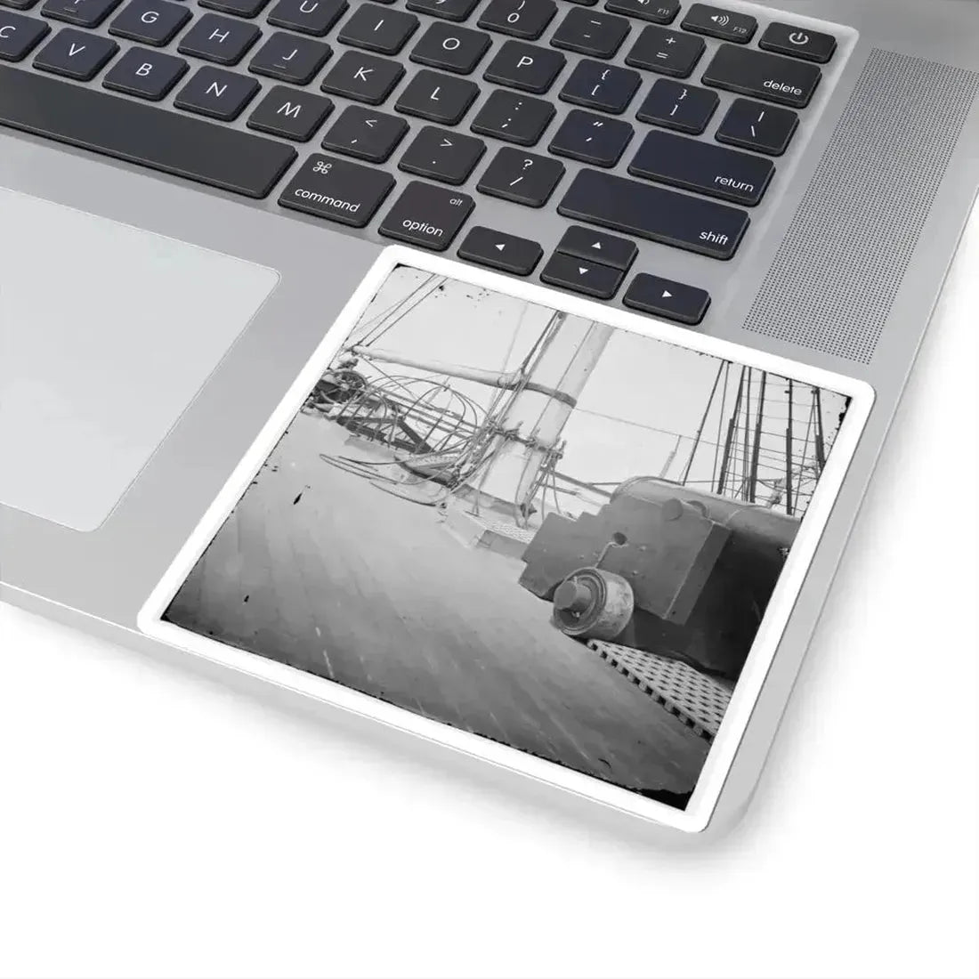 Charleston Harbor, S.C. 24-Pdr. Howitzer on Deck of U.S.S. Pawnee (U.S. Civil War) STICKER Vinyl Kiss-Cut Decal - The Sticker Space