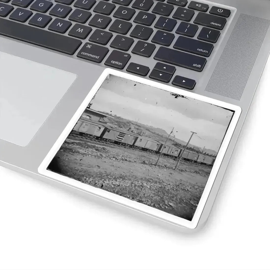 Chattanooga, Tenn. Boxcars and Depot With Federal Cavalry Guard Beyond (U.S. Civil War) STICKER Vinyl Kiss-Cut Decal - The Sticker Space