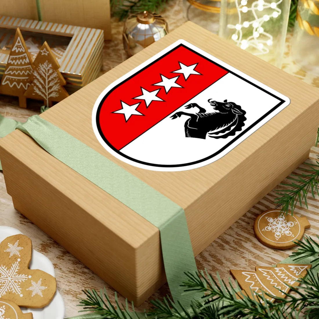 CHE Mürren COA (Switzerland) (Coat of Arms) STICKER Vinyl Kiss-Cut Decal - The Sticker Space