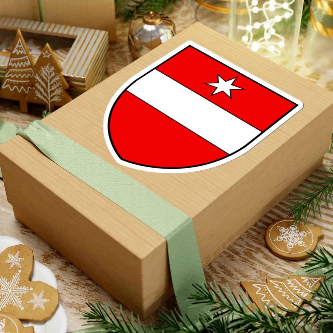 CHE Täsch COA alt (Switzerland) (Coat of Arms) STICKER Vinyl Kiss-Cut Decal - The Sticker Space