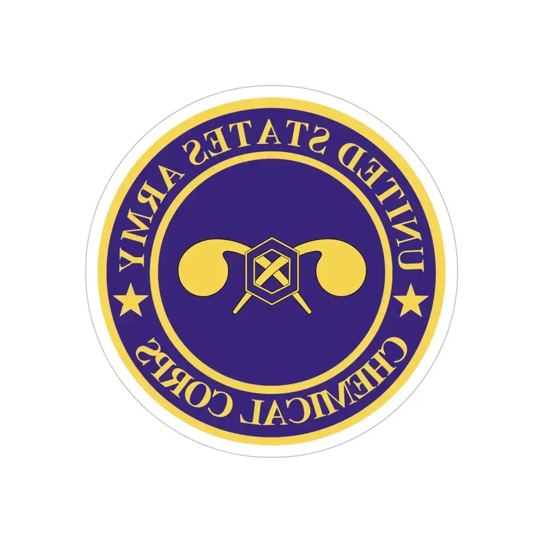 Chemical Corps (U.S. Army) REVERSE PRINT Transparent Die-Cut STICKER - The Sticker Space