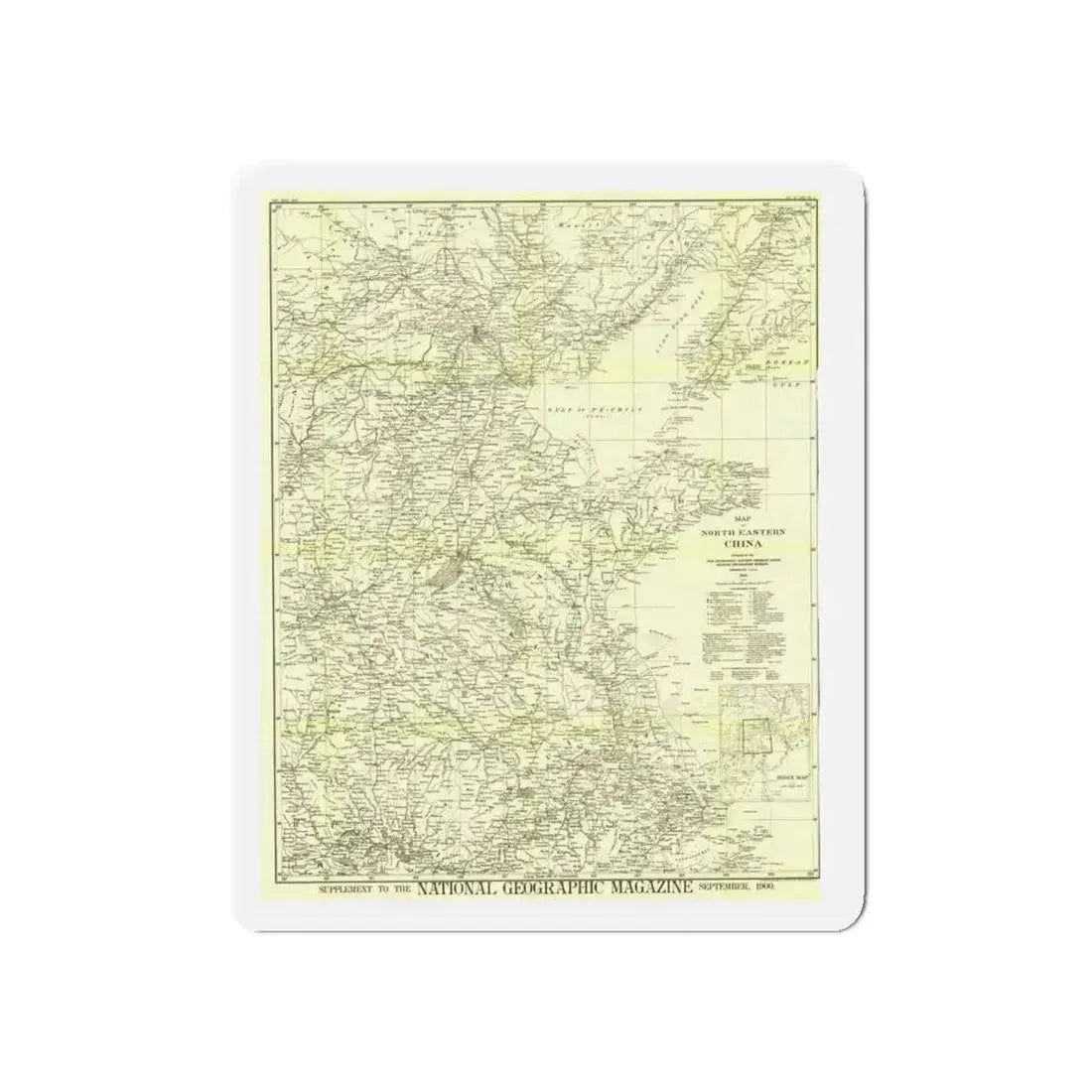 China, North Eastern (1900) (Map) Refrigerator Magnet - The Sticker Space
