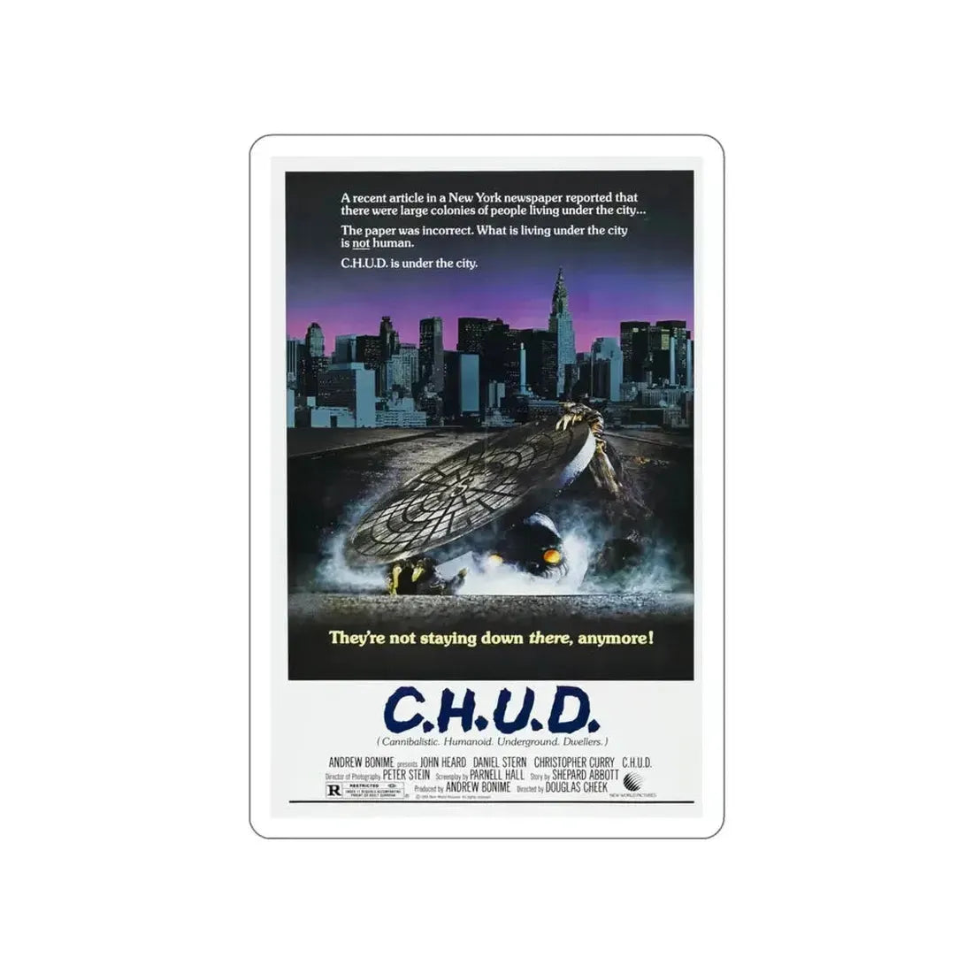 C.H.U.D. (2) 1984 Movie Poster STICKER Vinyl Die-Cut Decal - The Sticker Space