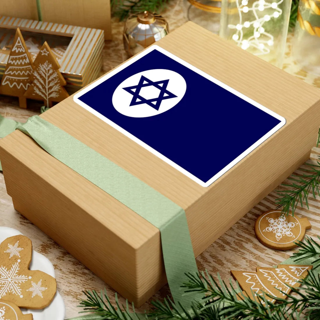 Civil Ensign of Israel variant (Israel) STICKER Vinyl Kiss-Cut Decal - The Sticker Space