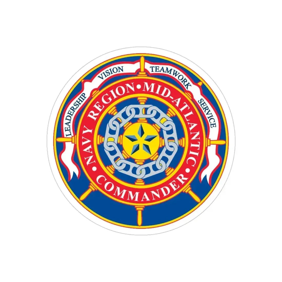 CMNDR Navy Region Mid Atlantic (U.S. Navy) Transparent STICKER Die-Cut Vinyl Decal - The Sticker Space