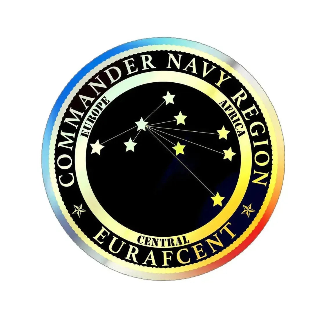 CNR EURAFCENT Commander Navy Region Europe Africa Central (U.S. Navy) Holographic STICKER Die-Cut Vinyl Decal - The Sticker Space