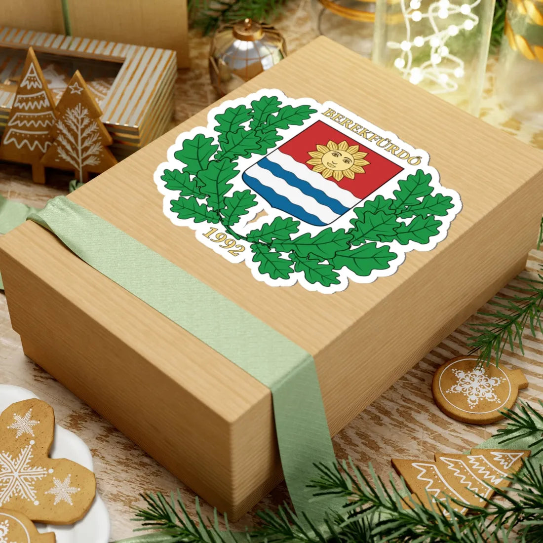 Coa Hungary Town Berekfürdő big (Hungary) (Coat of Arms) STICKER Vinyl Kiss-Cut Decal - The Sticker Space