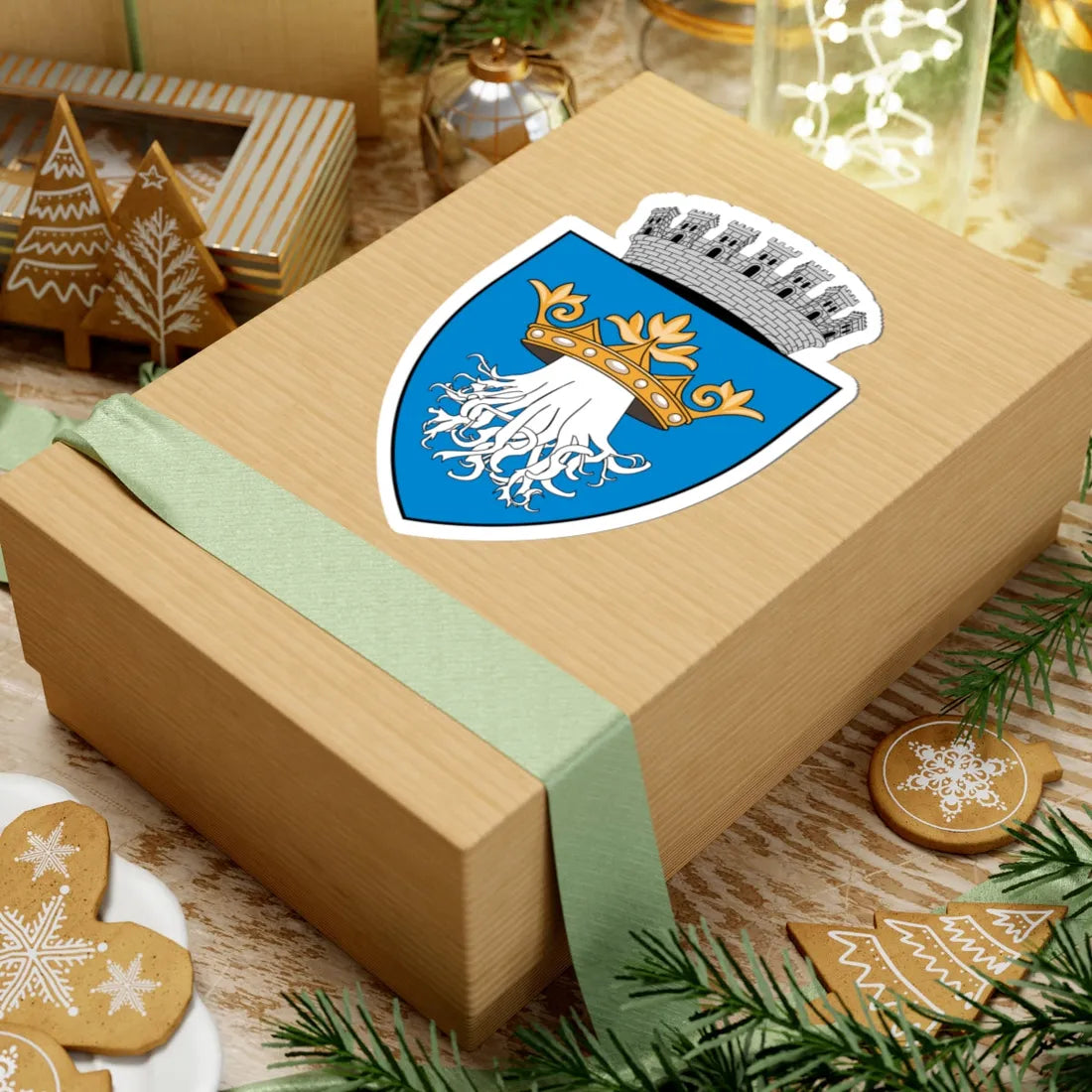 Coa Romania Town Brassó History (Oman) (Coat of Arms) STICKER Vinyl Kiss-Cut Decal - The Sticker Space