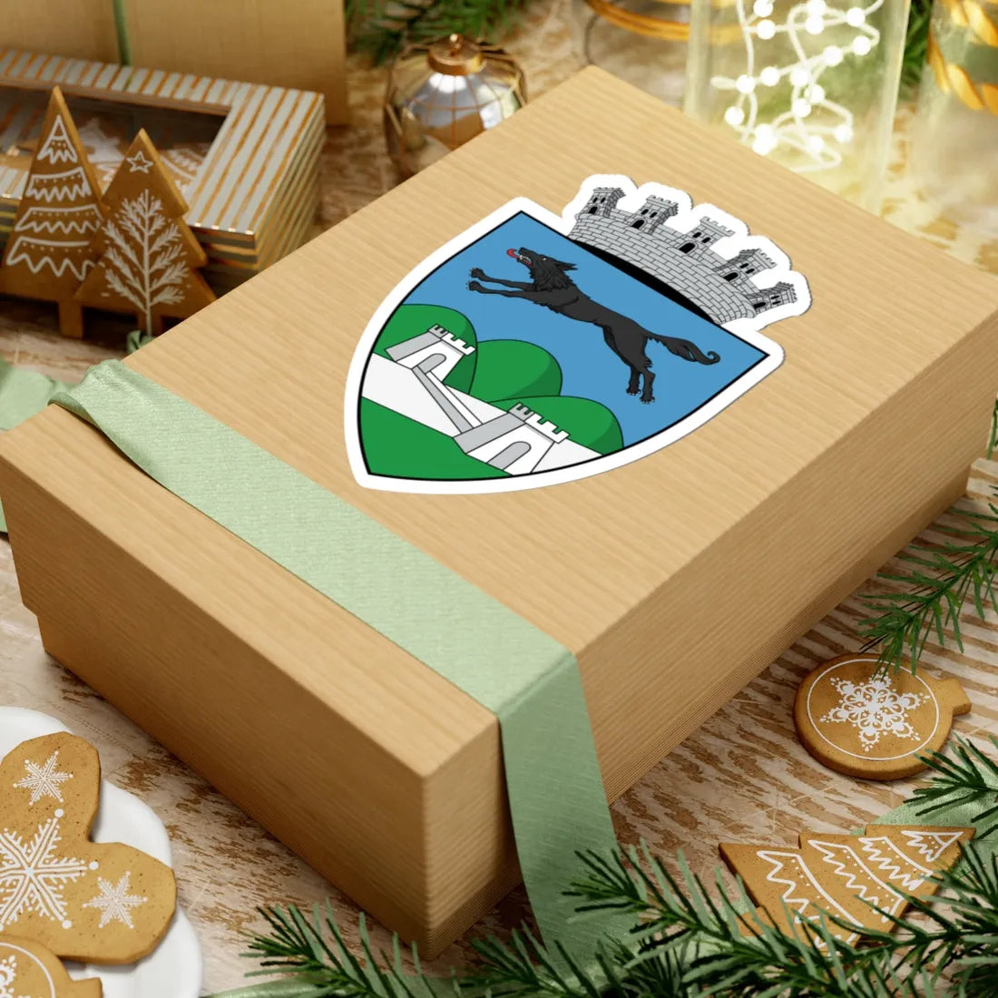 Coa Romania Town Lugos History (Oman) (Coat of Arms) STICKER Vinyl Kiss-Cut Decal - The Sticker Space