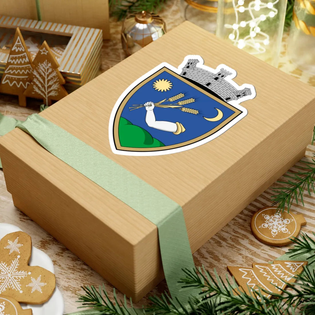 Coa Romania Town Érmihályfalva (Oman) (Coat of Arms) STICKER Vinyl Kiss-Cut Decal - The Sticker Space