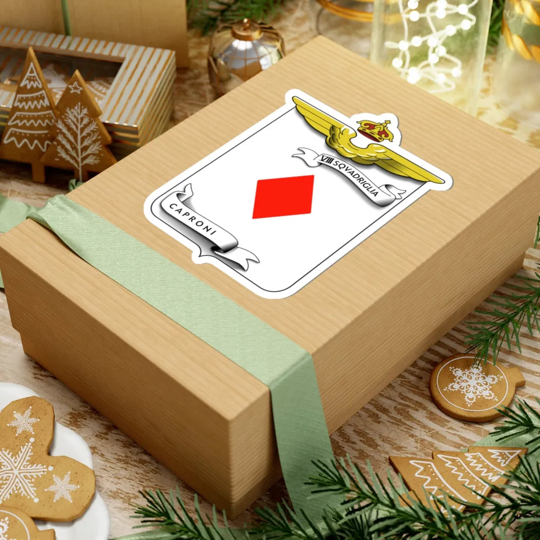 CoA VIII Squadriglia Caproni - diamond (Italy) (Coat of Arms) STICKER Vinyl Kiss-Cut Decal - The Sticker Space