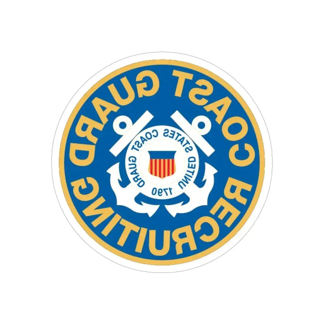 Coast Guard Recruiting (U.S. Coast Guard) REVERSE PRINT Transparent Die-Cut STICKER - The Sticker Space
