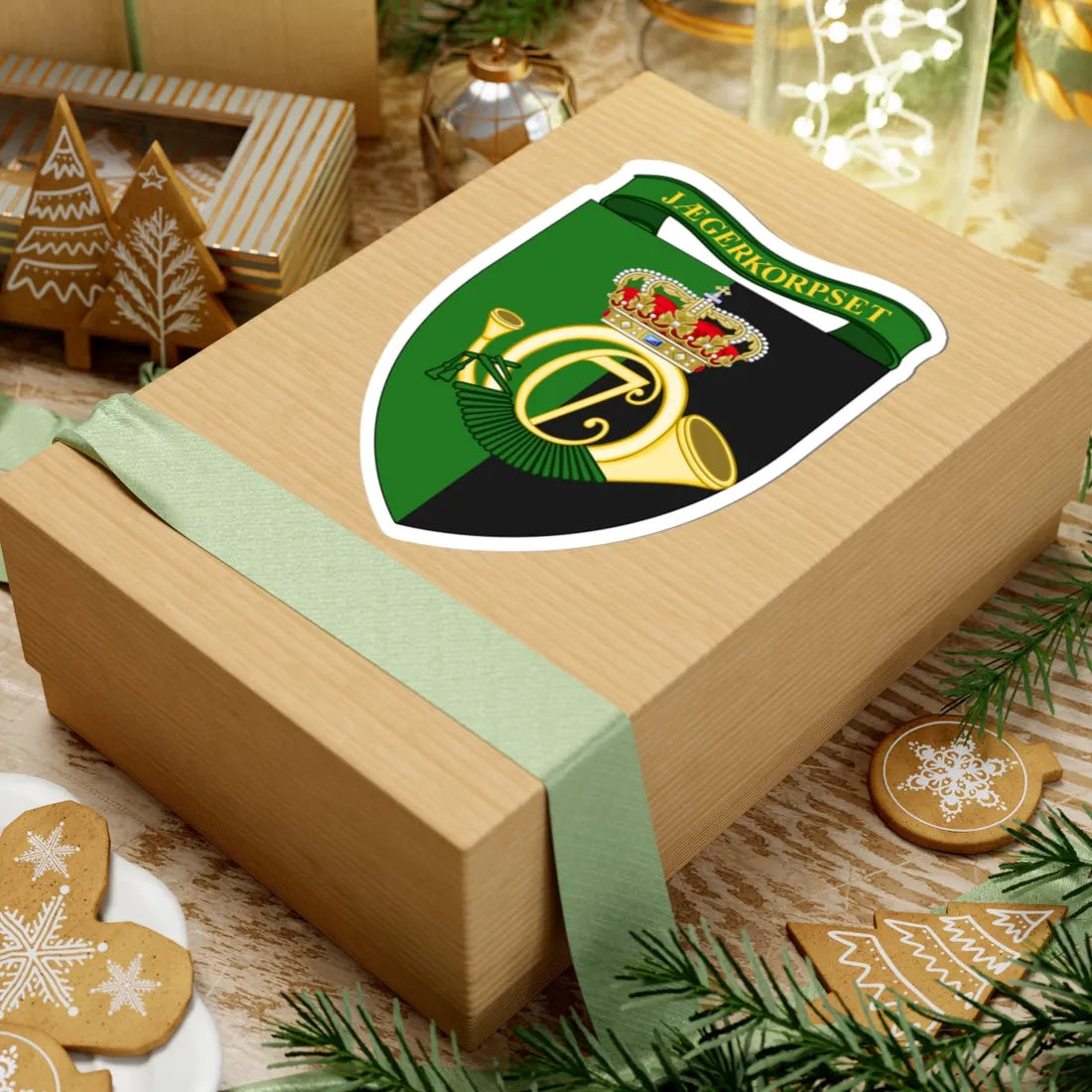 Coat of arms for Jaeger Corps Denmark (Denmark) (Coat of Arms) STICKER Vinyl Kiss-Cut Decal - The Sticker Space