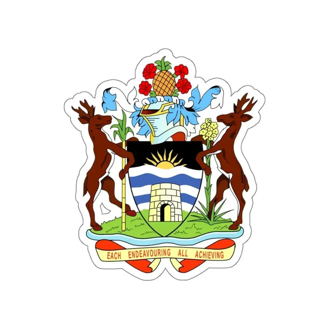 Coat of arms of Antigua and Barbuda STICKER Vinyl Die-Cut Decal - The Sticker Space