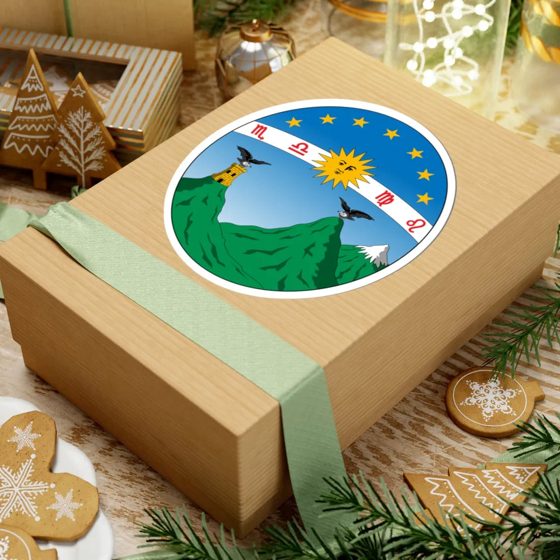 Coat of arms of Ecuador 1835 (Ecuador) (Coat of Arms) STICKER Vinyl Kiss-Cut Decal - The Sticker Space