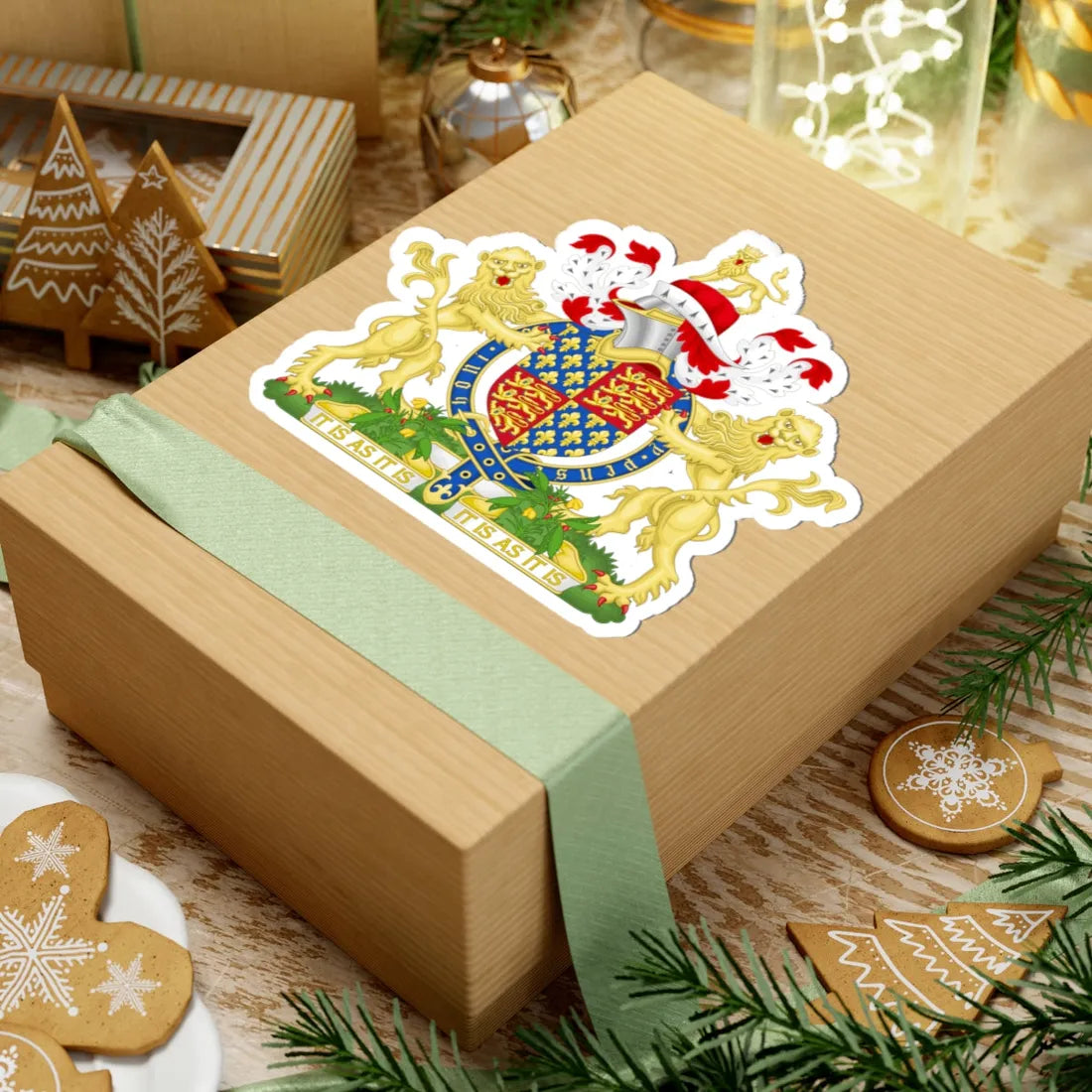 Coat of Arms of Edward III of England 1327-1377 Variant 1 with Motto (England) (Coat of Arms) STICKER Vinyl Kiss-Cut Decal - The Sticker Space