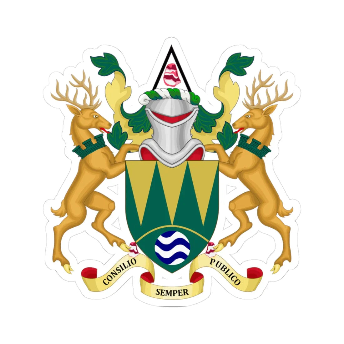 Coat of arms of High Peak (England) (Coat of Arms) STICKER Vinyl Kiss-Cut Decal - The Sticker Space