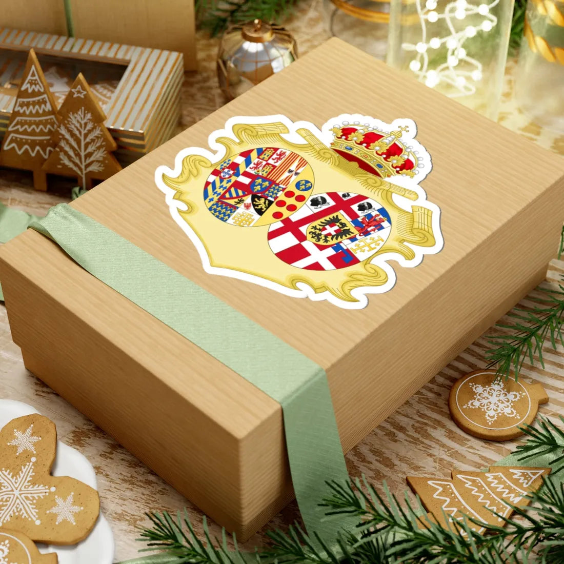 Coat of Arms of Maria Cristina Queen of the Two Sicilies (Italy) (Coat of Arms) STICKER Vinyl Kiss-Cut Decal - The Sticker Space