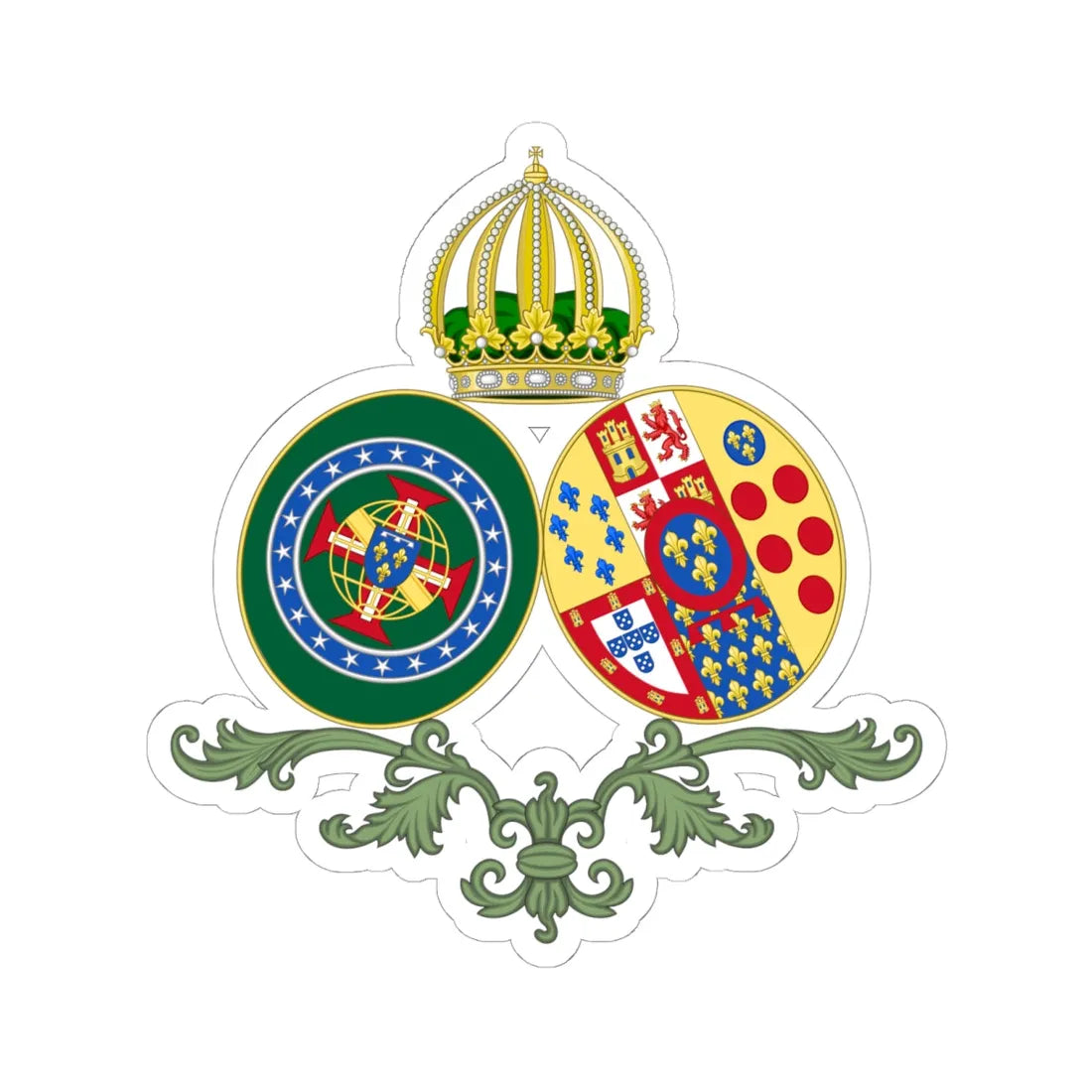 Coat of arms of Princess Maria de la Esperanza of Bourbon-Two Sicilies (Italy) (Coat of Arms) STICKER Vinyl Kiss-Cut Decal - The Sticker Space