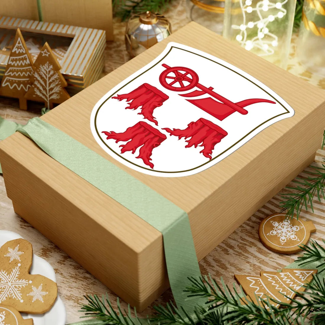 Coat of arms of Rødding (Denmark) (Coat of Arms) STICKER Vinyl Kiss-Cut Decal - The Sticker Space