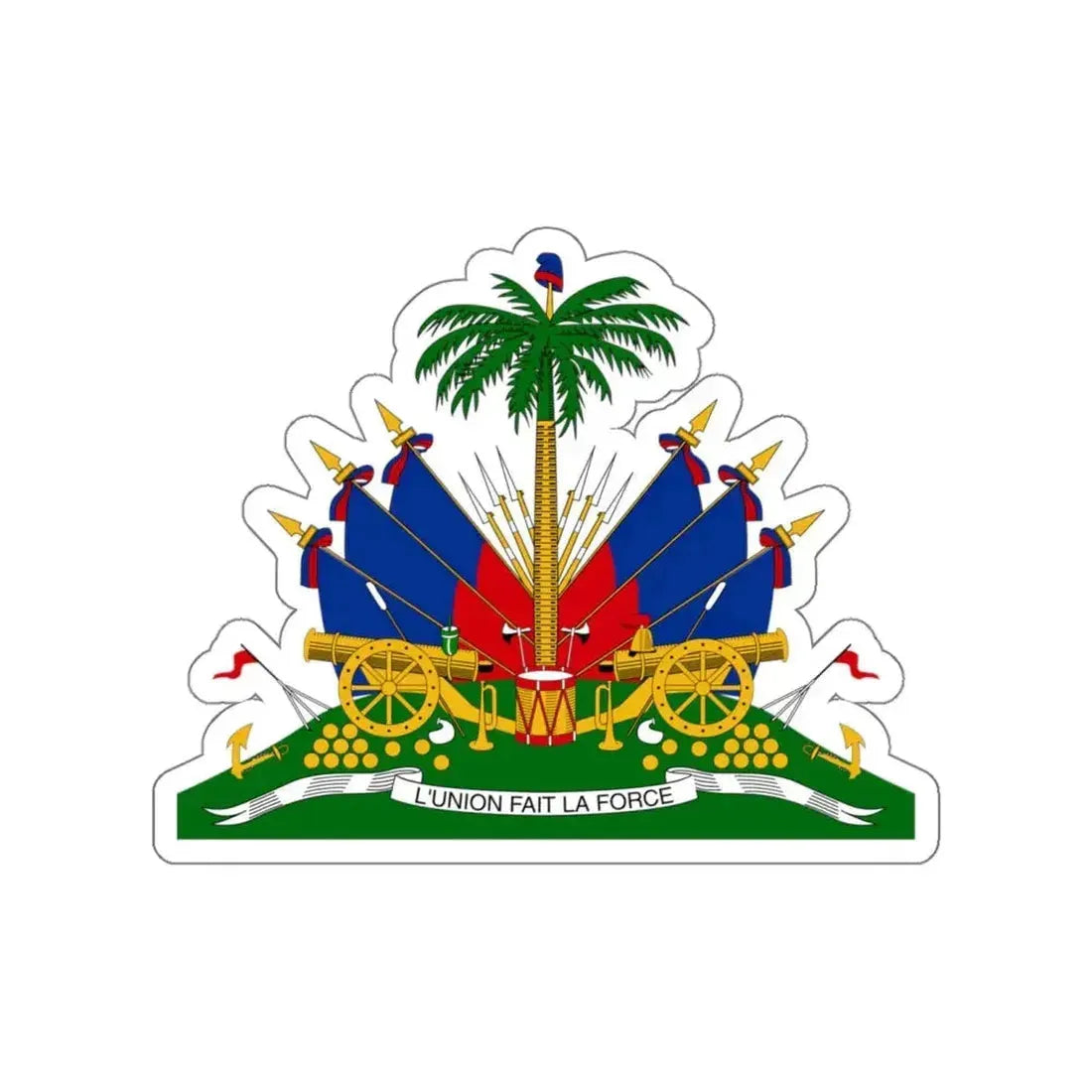 Coat of arms of Republic of Haiti (1859–1964) STICKER Vinyl Die-Cut Decal - The Sticker Space