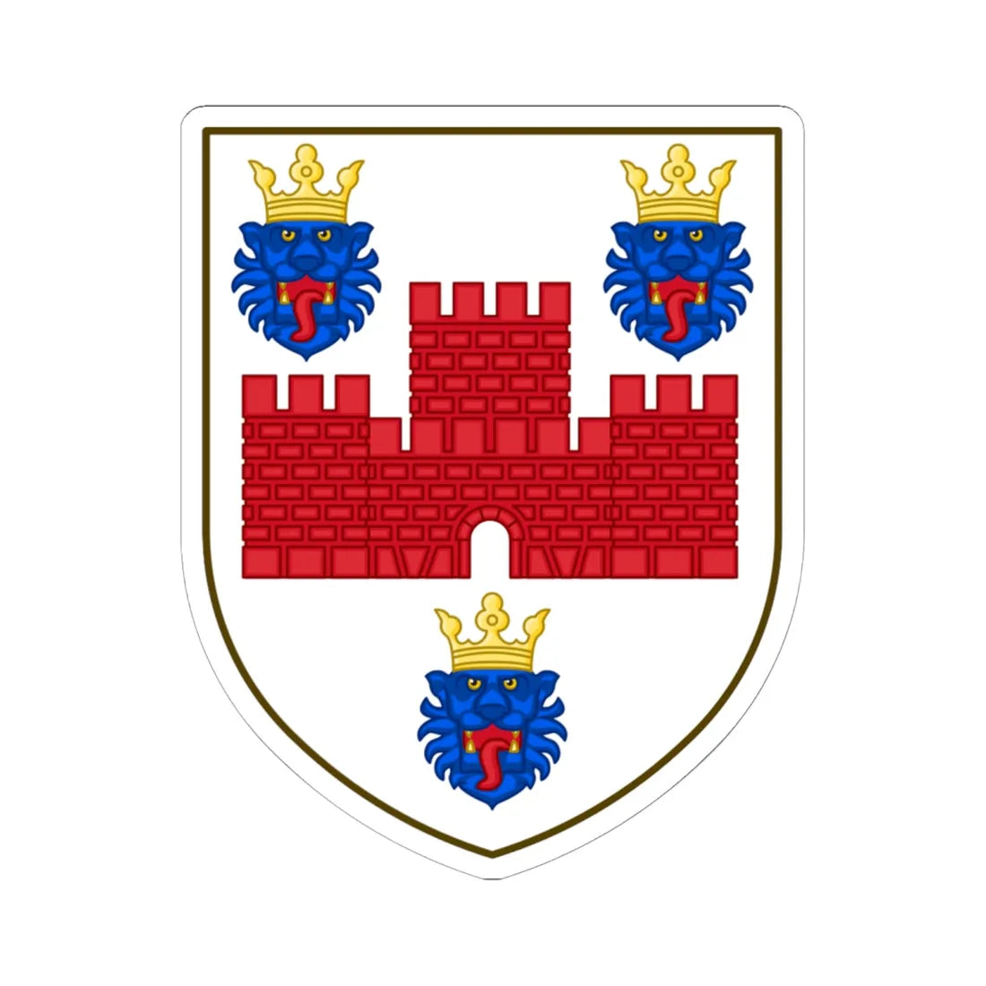 Coat of arms of Ribe County (Denmark) (Coat of Arms) STICKER Vinyl Kiss-Cut Decal - The Sticker Space