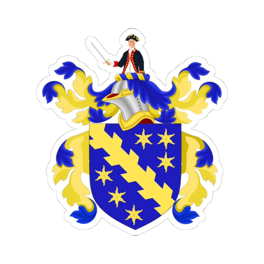 Coat of Arms of Robert Treat Paine (United States) (Coat of Arms) STICKER Vinyl Kiss-Cut Decal - The Sticker Space