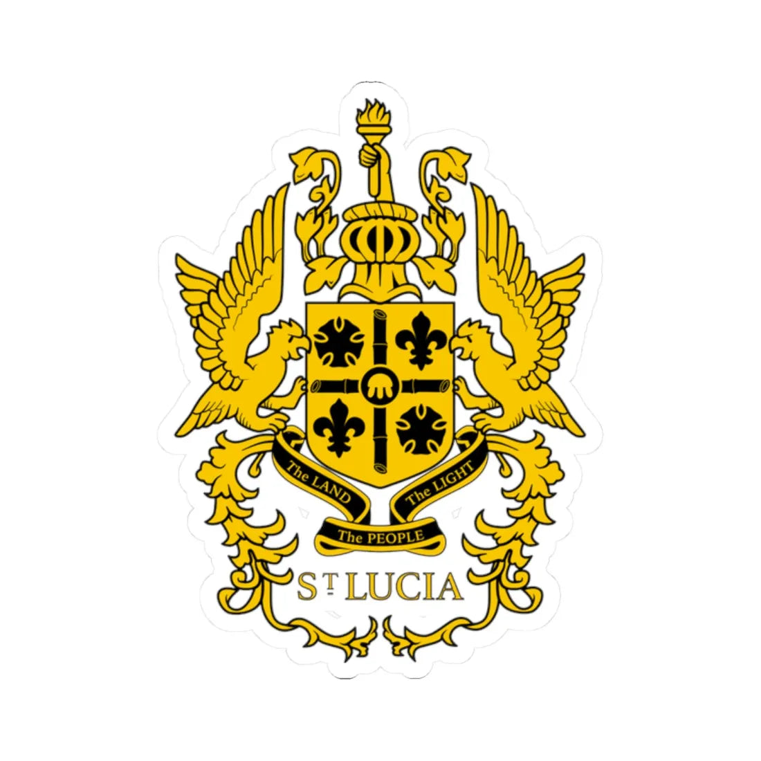 Coat of arms of Saint Lucia 1967-1979 (Saint Lucia) (Coat of Arms) STICKER Vinyl Kiss-Cut Decal - The Sticker Space