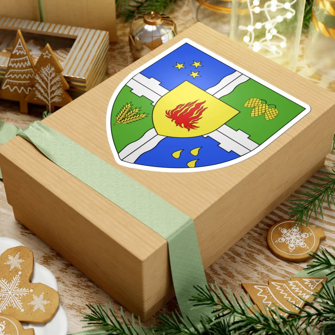 Coat of arms of Sainte-Hélène-de-Kamouraska (Canada) (Coat of Arms) STICKER Vinyl Kiss-Cut Decal - The Sticker Space