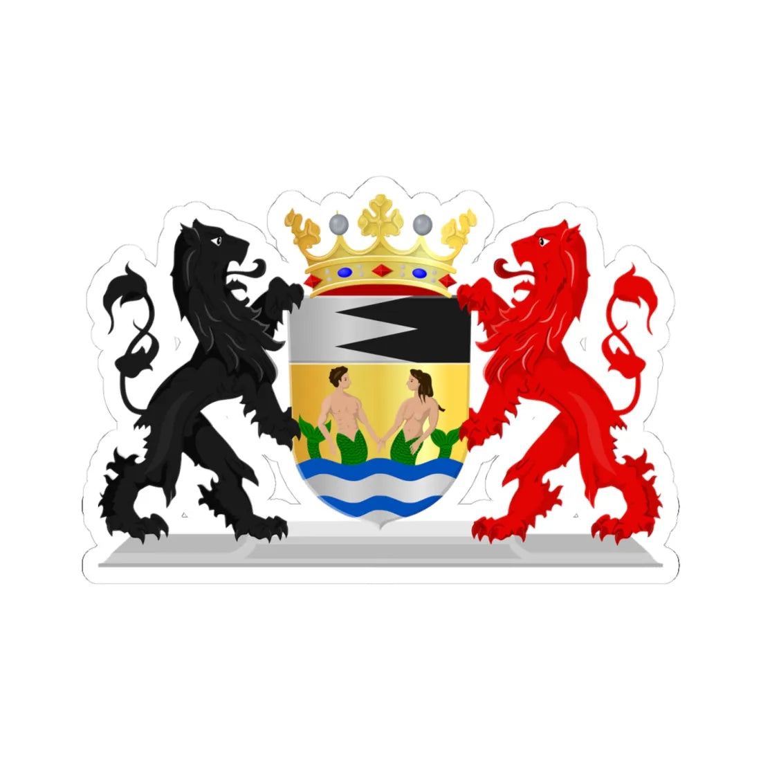 Coat of arms of Schouwen-Duiveland (Netherlands) (Coat of Arms) STICKER Vinyl Kiss-Cut Decal - The Sticker Space