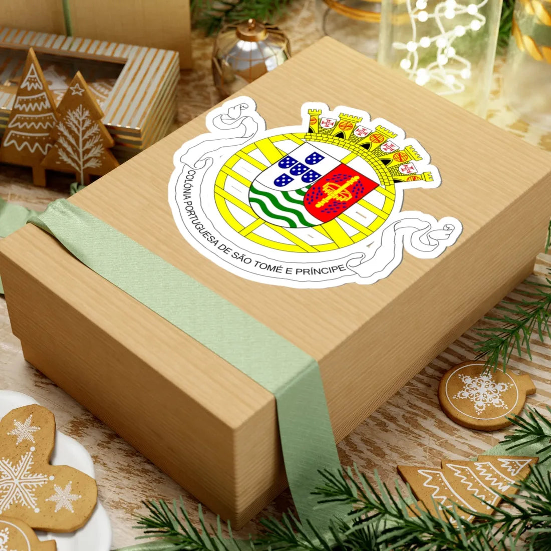 Coat of arms of São Tomé and Príncipe 1935-1951 (Portugal) (Coat of Arms) STICKER Vinyl Kiss-Cut Decal - The Sticker Space