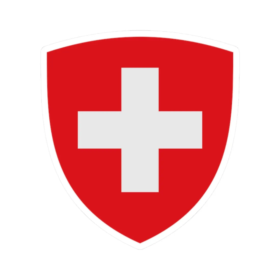 Coat of Arms of Switzerland - FIAV colors argent dark (Switzerland) (Coat of Arms) STICKER Vinyl Kiss-Cut Decal - The Sticker Space