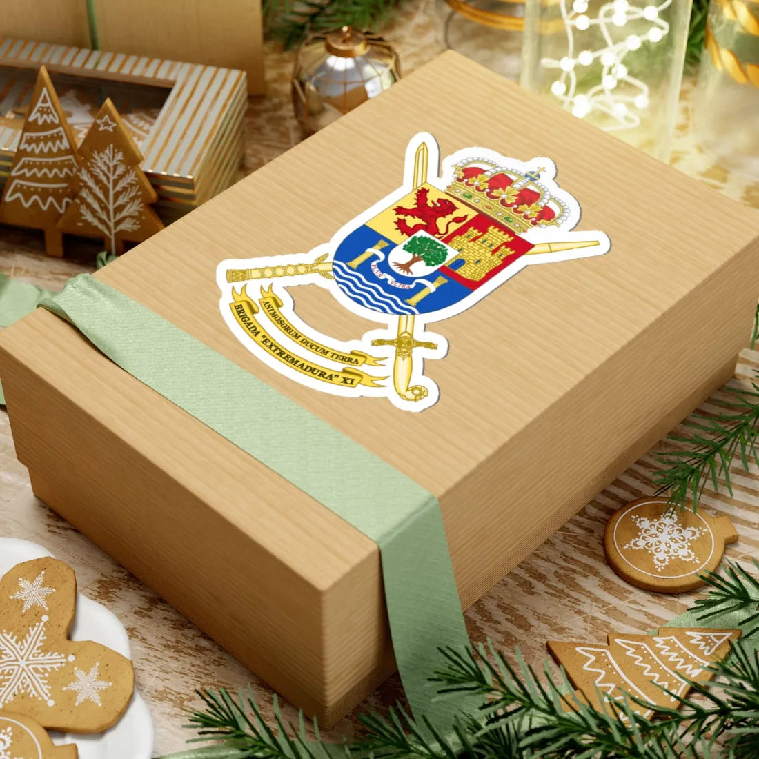 Coat of Arms of the 11th Brigade Extremadura Polyvalent Brigade (Spain) (Coat of Arms) STICKER Vinyl Kiss-Cut Decal - The Sticker Space