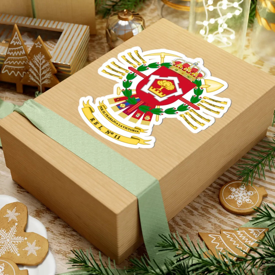 Coat of Arms of the 11th Engineer Regiment (Spain) (Coat of Arms) STICKER Vinyl Kiss-Cut Decal - The Sticker Space