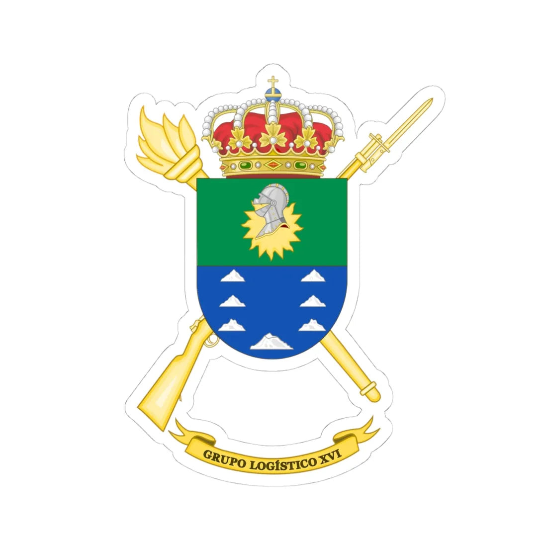 Coat of Arms of the 16th Logistics Group (Spain) (Coat of Arms) STICKER Vinyl Kiss-Cut Decal - The Sticker Space
