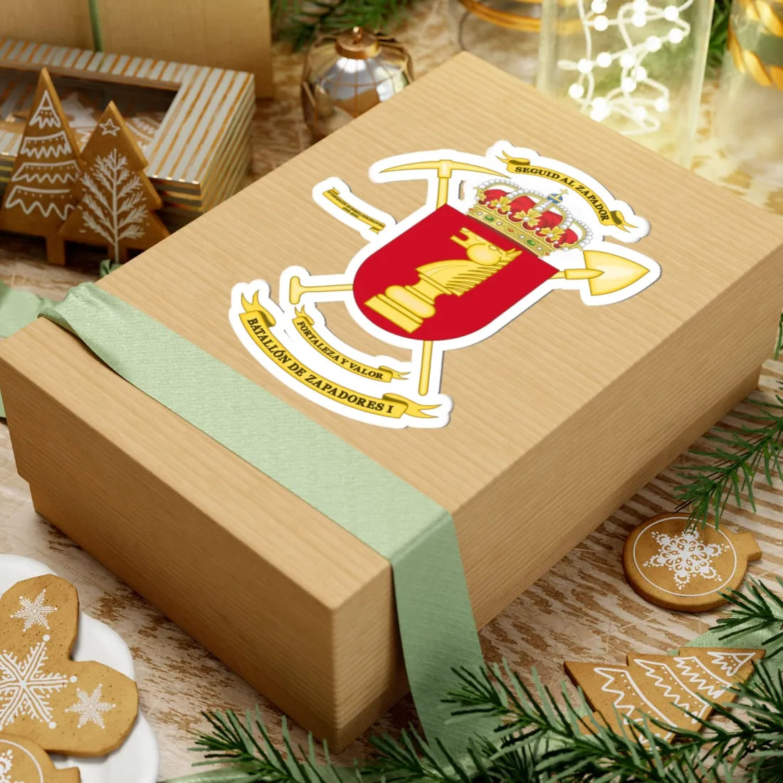 Coat of Arms of the 1st Engineer Battalion (Spain) (Coat of Arms) STICKER Vinyl Kiss-Cut Decal - The Sticker Space