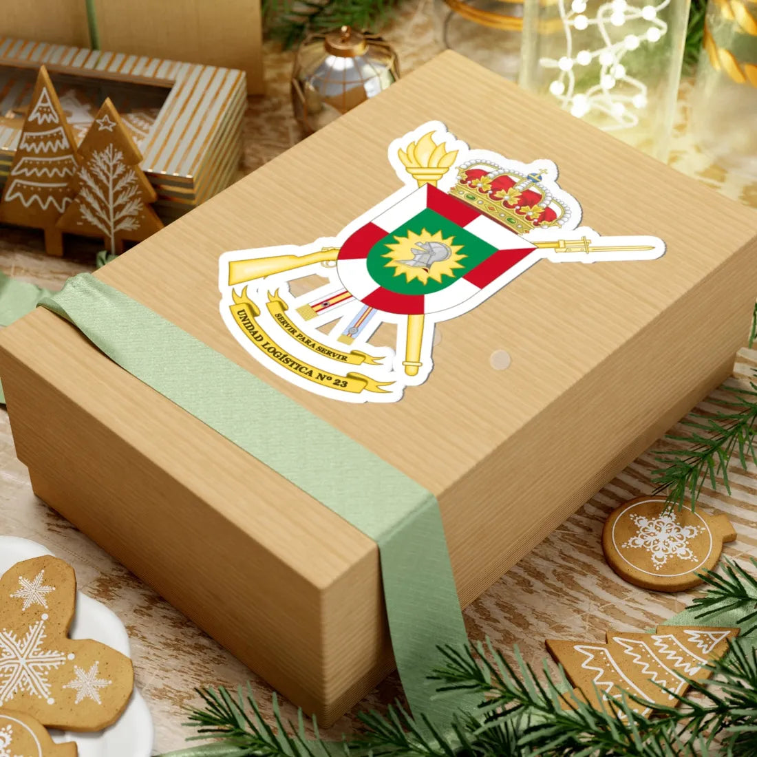 Coat of Arms of the 23rd Logistics Unit (Spain) (Coat of Arms) STICKER Vinyl Kiss-Cut Decal - The Sticker Space