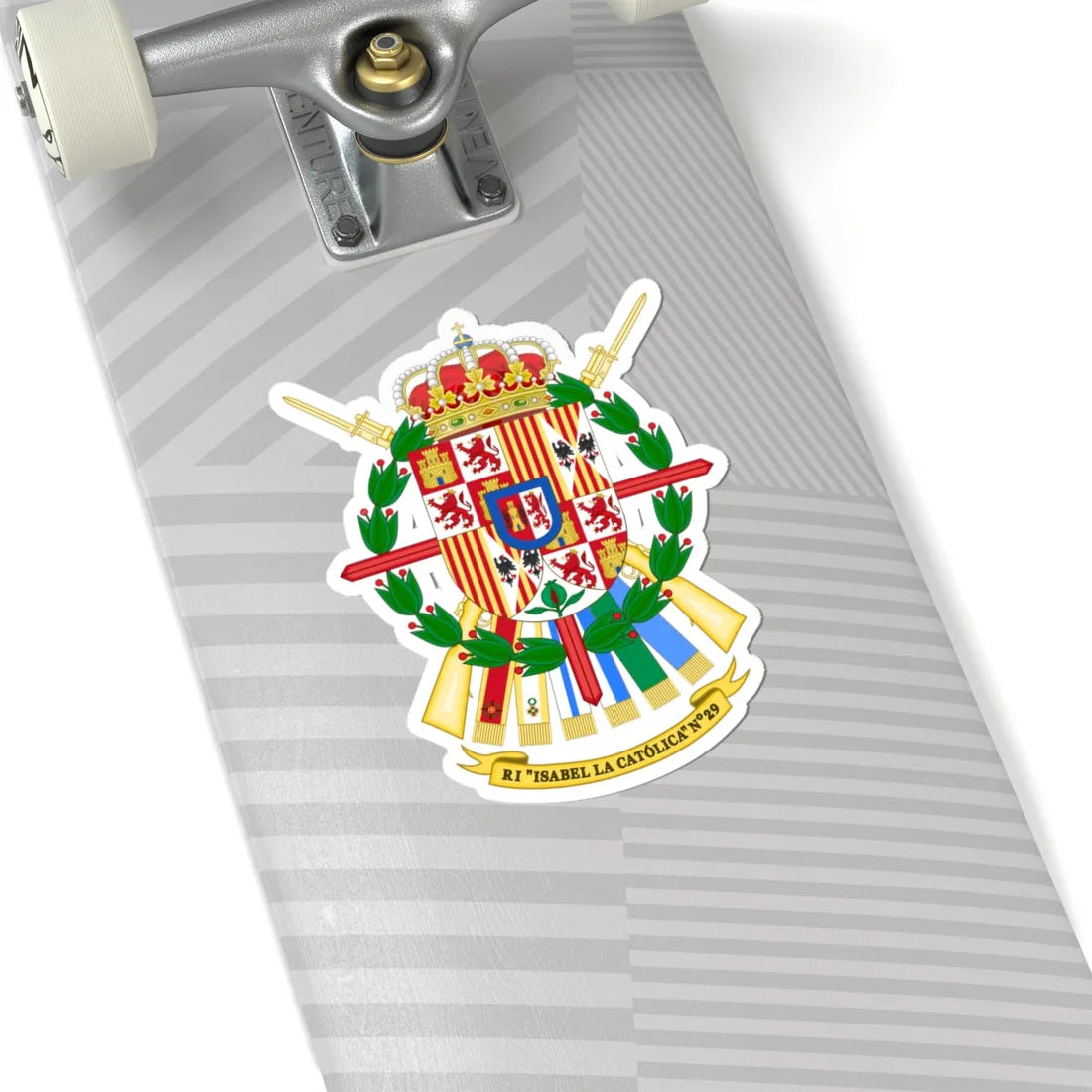 Coat of Arms of the 29th Light Infantry Regiment Isabel la Católica common variant (Spain) (Coat of Arms) STICKER Vinyl Kiss-Cut Decal - The Sticker Space