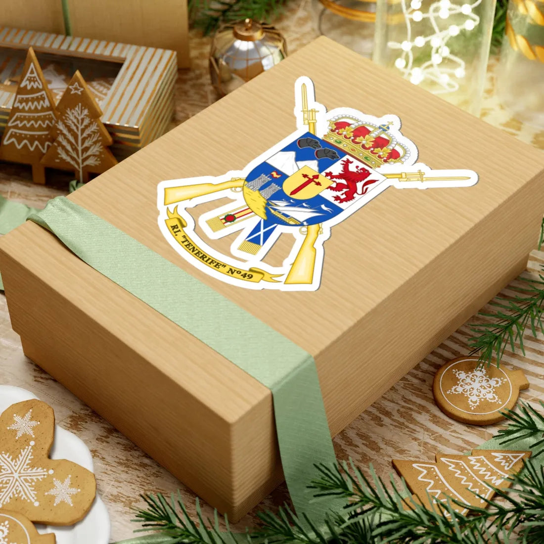 Coat of Arms of the 49th Infantry Regiment Tenerife (Spain) (Coat of Arms) STICKER Vinyl Kiss-Cut Decal - The Sticker Space