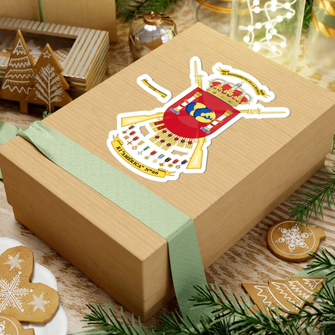 Coat of Arms of the 66th Infantry Regiment America (Spain) (Coat of Arms) STICKER Vinyl Kiss-Cut Decal - The Sticker Space